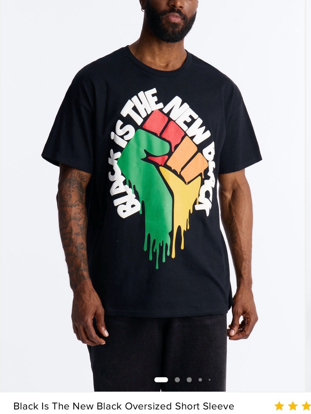 Black Is The New Black Oversized Short Sleeve Tee